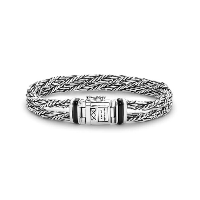Juweel Buddha To Buddha - Ketut Dubbel Onyx Steen Armband 078