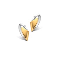 Juweel Oorstekers bicolor geel en witgoud briljant 18 karaat 15/12 Juweel Oorstekers bicolor geel en witgoud briljant 18 karaat 15/12