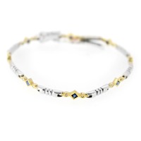 Juweel Armband Bicolor Goud 18 karaat Briljant Saffier 'ROS9-OTL' Juweel Armband Bicolor Goud 18 karaat Briljant Saffier 'ROS9-OTL'