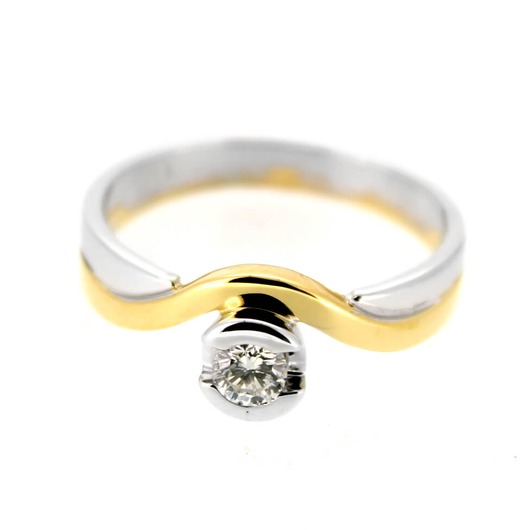 Juweel Ring Bicolor Goud 18 karaat Briljant '31495-643-TWDH'