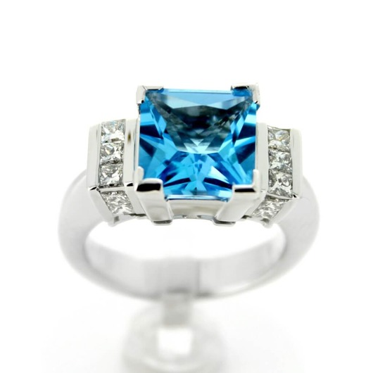 Juweel Ring Witgoud 18 karaat Princess Topaas '15009-OTL' Juweel Ring Witgoud 18 karaat Princess Topaas '15009-OTL'