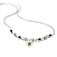 Juweel Collier Witgoud 18 karaat Briljant Saffier Cultuur Parel '31493-TWDH' Juweel Collier Witgoud 18 karaat Briljant Saffier Cultuur Parel '31493-TWDH'