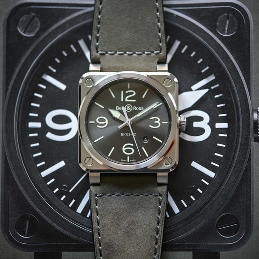 Horloge Bell & Ross BR 03-92 Grey Lum BR0392-GC3-ST/SCA