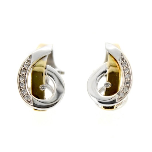 Juweel Oorbellen Bicolor Goud 18 karaat Briljant '701-TWDH' Juweel Oorbellen Bicolor Goud 18 karaat Briljant '701-TWDH'