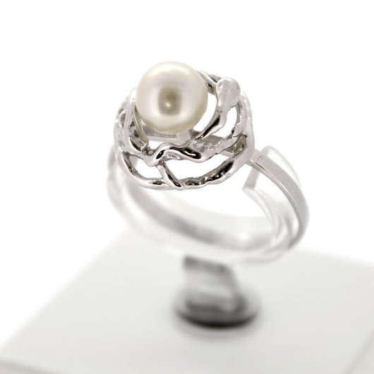 Juweel Ring Witgoud 18 karaat Parel 'OTL5006'