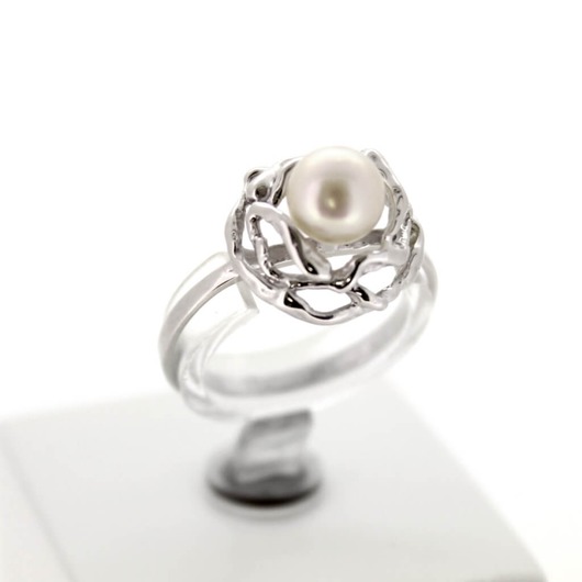 Juweel Ring Witgoud 18 karaat Parel 'OTL5006'