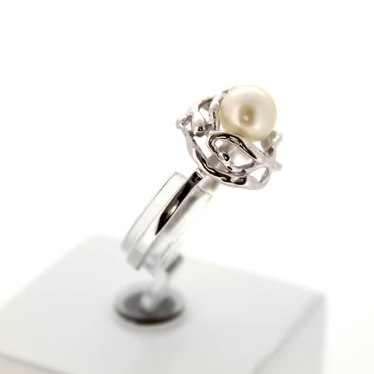 Juweel Ring Witgoud 18 karaat Parel 'OTL5006'