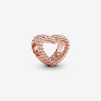 Juweel PANDORA - 787516 - ROSE BEADED OPEN HEART  Juweel PANDORA - 787516 - ROSE BEADED OPEN HEART