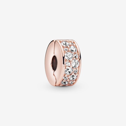 Juweel PANDORA - 781817CZ - ROSE CLEAR PAVE CLIP Juweel PANDORA - 781817CZ - ROSE CLEAR PAVE CLIP