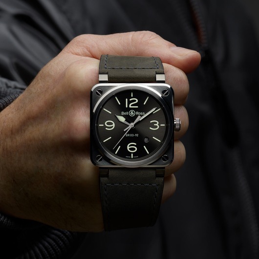 Horloge Bell & Ross BR 03-92 Grey Lum BR0392-GC3-ST/SCA