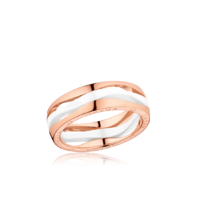 Juweel Omega Ladymatic ring 18 karaat roségoud met wit ceramic R604CK00001XX Juweel Omega Ladymatic ring 18 karaat roségoud met wit ceramic R604CK00001XX