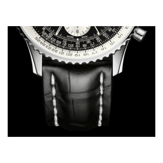 Horloge Breitling Strap - Crocoleder zwart voor plooislot 761P 24/20 mm 