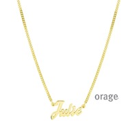 Juweel Orage naamketting gourmette pleetgoud 925 NK2-G50VERM Juweel Orage naamketting gourmette pleetgoud 925 NK2-G50VERM