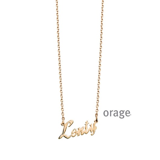 Juweel Orage naamketting Forcat pleetgoud rosé 925 NK-F50ROSE Juweel Orage naamketting Forcat pleetgoud rosé 925 NK-F50ROSE
