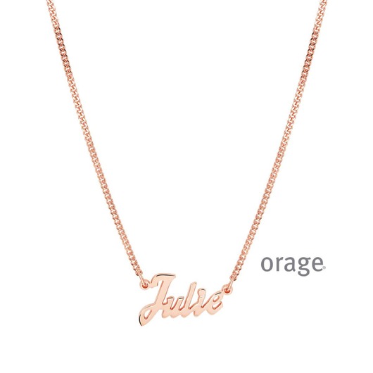 Juweel Orage naamketting Gourmette pleetgoud rosé 925 NK-G50ROSE Juweel Orage naamketting Gourmette pleetgoud rosé 925 NK-G50ROSE