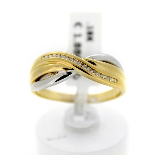 Juweel Ring Bicolor Goud 18 karaat Briljant 'CV-1229-TWDH'