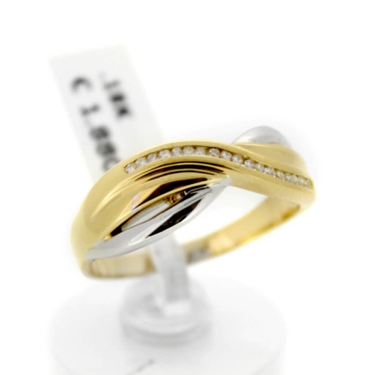 Juweel Ring Bicolor Goud 18 karaat Briljant 'CV-1229-TWDH'