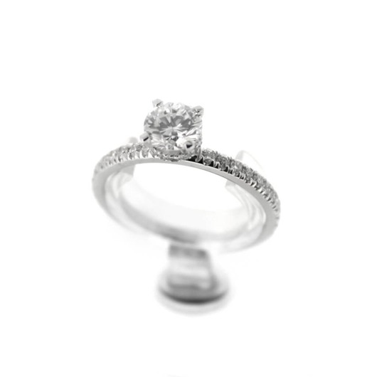 Juweel Solitair ring witgoud 18 karaat Briljant 0.71ct '5042'