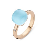 Juweel Bigli Mini Sweety Ring rosé goud 18K briljant en Topaas 'CV-2049-TWDH' Juweel Bigli Mini Sweety Ring rosé goud 18K briljant en Topaas 'CV-2049-TWDH'