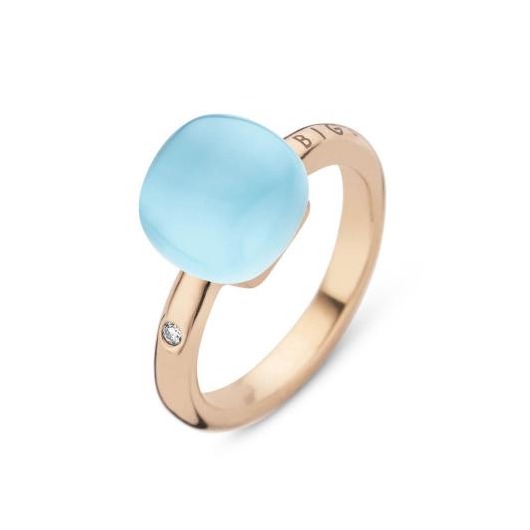 Juweel Bigli Mini Sweety Ring rosé goud 18K briljant en Topaas 'CV-2049-TWDH' Juweel Bigli Mini Sweety Ring rosé goud 18K briljant en Topaas 'CV-2049-TWDH'
