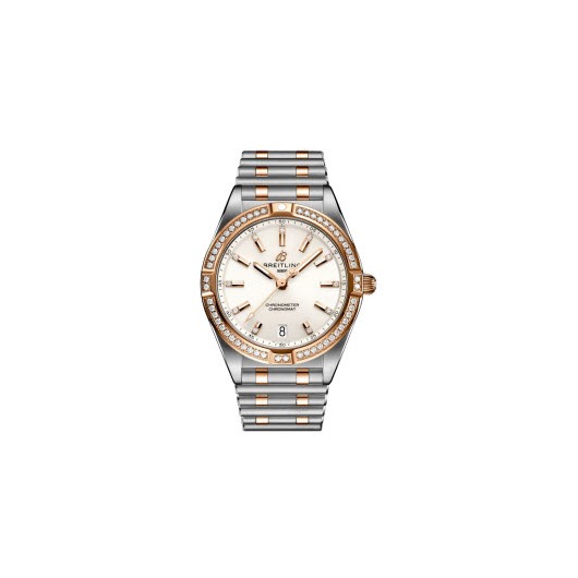 Breitling Chronomat 32 Quartz Steel Gold 18K Silver with diamonds