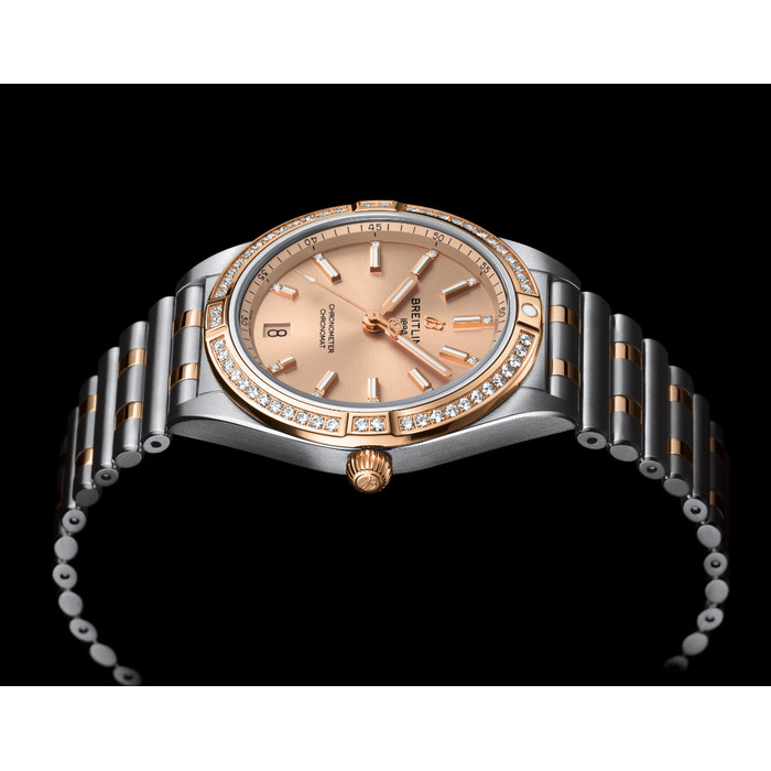 breitling chronomat 36 automatic copper diamonds steel gold u10380591k1u1 11250 juwelier clem vercammen.jpg