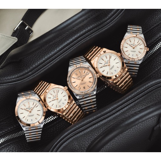 Horloge Breitling Chronomat 36 automatic Silver with diamonds steel gold 18K U10380591A1U1