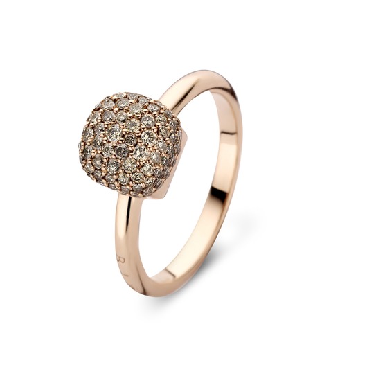 Juweel BIGLI RING MINI SWEETY rosegoud 18 karaat 0.64ct brown diamonds 23R156RBRDIA Juweel BIGLI RING MINI SWEETY rosegoud 18 karaat 0.64ct brown diamonds 23R156RBRDIA