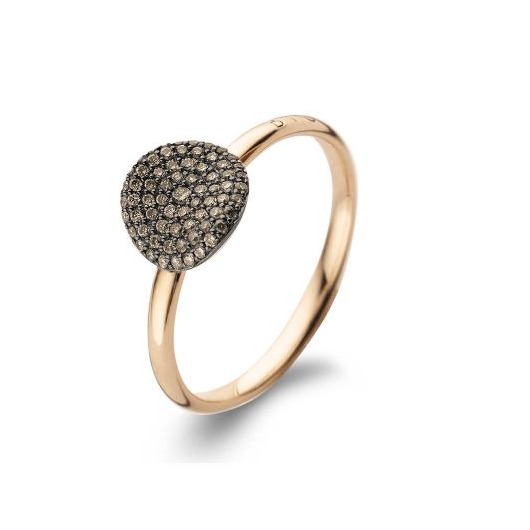 Juweel BIGLI RING MINI WAVES rosegoud 18 karaat 0.27ct brown diamonds 23R184RBRDBR Juweel BIGLI RING MINI WAVES rosegoud 18 karaat 0.27ct brown diamonds 23R184RBRDBR