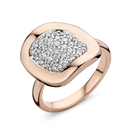 Juweel BIGLI RING MINI NICKY rosegoud 18 karaat 0.60ct briljanten 23R191RWDIA Juweel BIGLI RING MINI NICKY rosegoud 18 karaat 0.60ct briljanten 23R191RWDIA