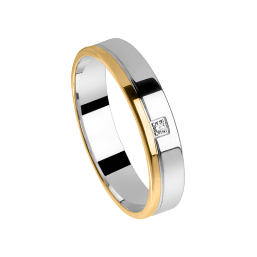Juweel Trouwring Amici Bicolor goud 18 karaat Briljant 5729-B/40 Juweel Trouwring Amici Bicolor goud 18 karaat Briljant 5729-B/40