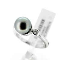 Juweel Ring witgoud 18 karaat briljant parel 238822 Juweel Ring witgoud 18 karaat briljant parel 238822