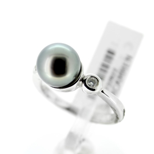 Juweel Ring witgoud 18 karaat briljant parel 238822 Juweel Ring witgoud 18 karaat briljant parel 238822