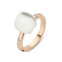 Juweel BIGLI RING MINI SWEETY 20R88RCRMP Briljant 0.02ct - Bergkristal met parelmoer Juweel BIGLI RING MINI SWEETY 20R88RCRMP Briljant 0.02ct - Bergkristal met parelmoer