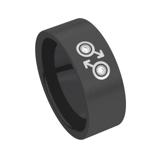 Juweel Trouwring Amici Black Stainless steel Langsmat Briljant 5631XM1/80 Juweel Trouwring Amici Black Stainless steel Langsmat Briljant 5631XM1/80