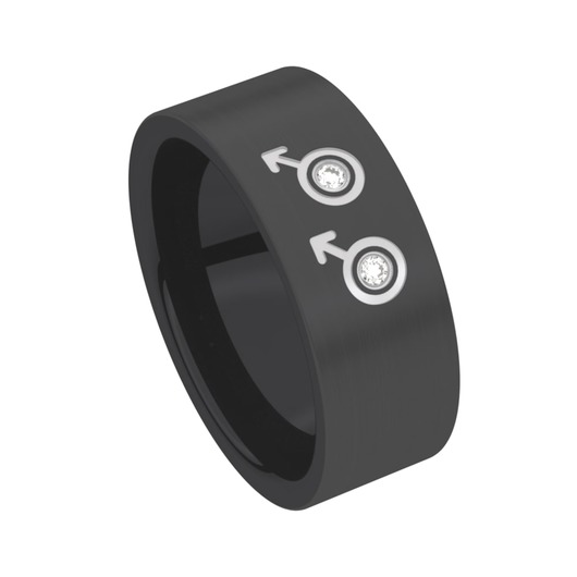 Juweel Trouwring Amici Black Stainless steel Langsmat Briljant 5632XM1/80 Juweel Trouwring Amici Black Stainless steel Langsmat Briljant 5632XM1/80