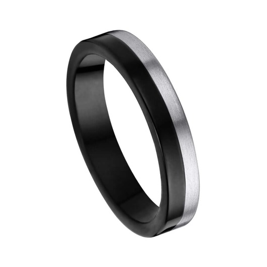 Juweel Trouwring Amici Black Stainless steel Langsmat 5627-XS/40 Juweel Trouwring Amici Black Stainless steel Langsmat 5627-XS/40