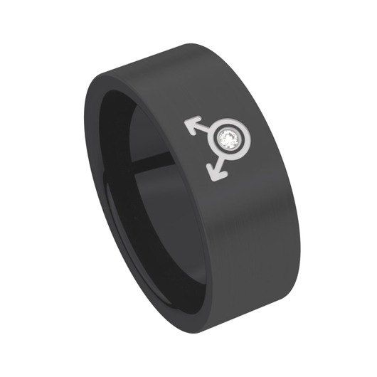 Juweel Trouwring Amici Black Stainless steel Langsmat Briljant 5635XM1/80 Juweel Trouwring Amici Black Stainless steel Langsmat Briljant 5635XM1/80