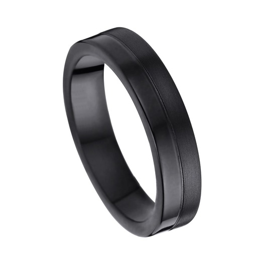 Juweel Trouwring Amici Black Stainless steel Hoogglans Langsmat 5567-X/50 Juweel Trouwring Amici Black Stainless steel Hoogglans Langsmat 5567-X/50