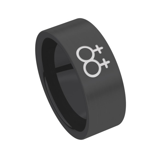 Juweel Trouwring Amici Black Stainless steel Langsmat 5597XM1/80 Juweel Trouwring Amici Black Stainless steel Langsmat 5597XM1/80