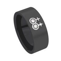 Juweel Trouwring Amici Black Stainless steel Langsmat Briljant 5633XM1/80 Juweel Trouwring Amici Black Stainless steel Langsmat Briljant 5633XM1/80