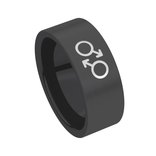 Juweel Trouwring Amici Black Stainless steel Langsmat 5607XM1/80 Juweel Trouwring Amici Black Stainless steel Langsmat 5607XM1/80