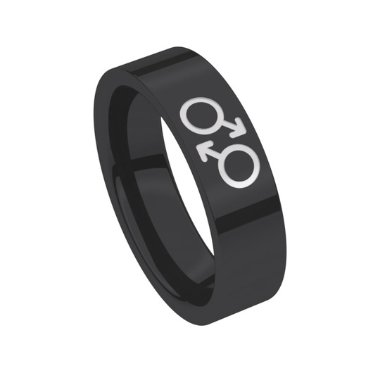 Juweel Trouwring Amici Black Stainless steel Hoogglans 5607XP1/60 Juweel Trouwring Amici Black Stainless steel Hoogglans 5607XP1/60