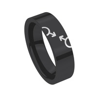 Juweel Trouwring Amici Black Stainless steel Hoogglans 5611XP1/60 Juweel Trouwring Amici Black Stainless steel Hoogglans 5611XP1/60