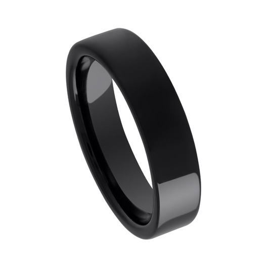 Juweel Trouwring Amici Black Stainless steel Hoogglans 5614-X/55 Juweel Trouwring Amici Black Stainless steel Hoogglans 5614-X/55