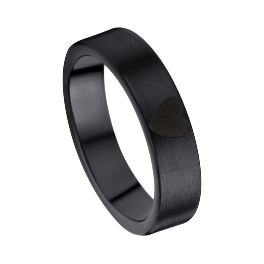 Juweel Trouwring Amici Black Stainless steel Langsmat 5615-X/55 Juweel Trouwring Amici Black Stainless steel Langsmat 5615-X/55