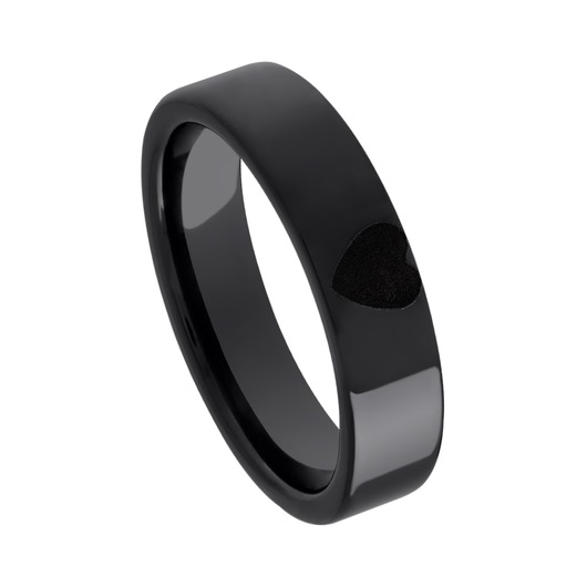 Juweel Trouwring Amici Black Stainless steel Hoogglans 5616-X/55 Juweel Trouwring Amici Black Stainless steel Hoogglans 5616-X/55