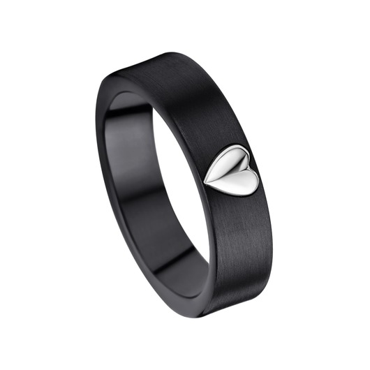 Juweel Trouwring Amici Black Stainless steel Langsmat 5617-XZ/55 Juweel Trouwring Amici Black Stainless steel Langsmat 5617-XZ/55