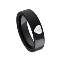 Juweel Trouwring Amici Black Stainless steel Hoogglans 5618-XZ/55 Juweel Trouwring Amici Black Stainless steel Hoogglans 5618-XZ/55