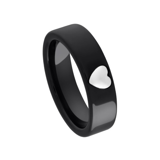 Juweel Trouwring Amici Black Stainless steel Hoogglans 5618-XZ/55 Juweel Trouwring Amici Black Stainless steel Hoogglans 5618-XZ/55